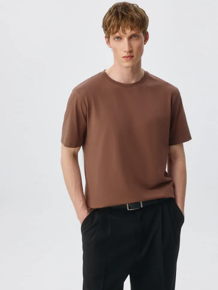 Базовая футболка PETER REGULAR FIT, коричневый, арт. 6355