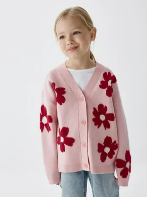 Кардиган оверсайз с принтом для девочек, арт. 6367