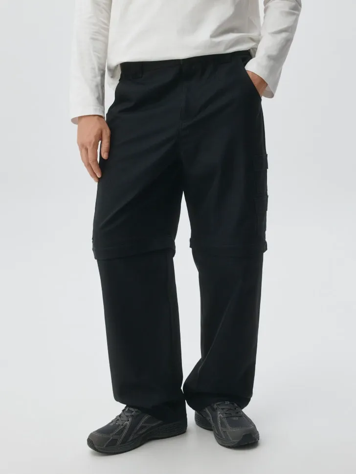 Брюки-трансформеры со средней посадкой, черный, арт. 6394