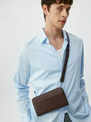 Сумка-кошелек с ремешком, коричневый, арт. 6408