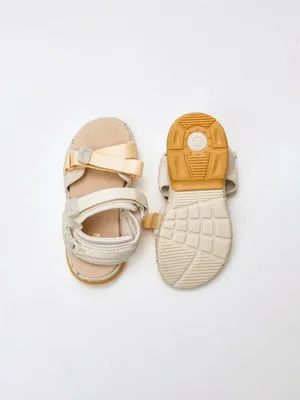 Сандалии на липучках для девочек, бежевый, арт. 6429