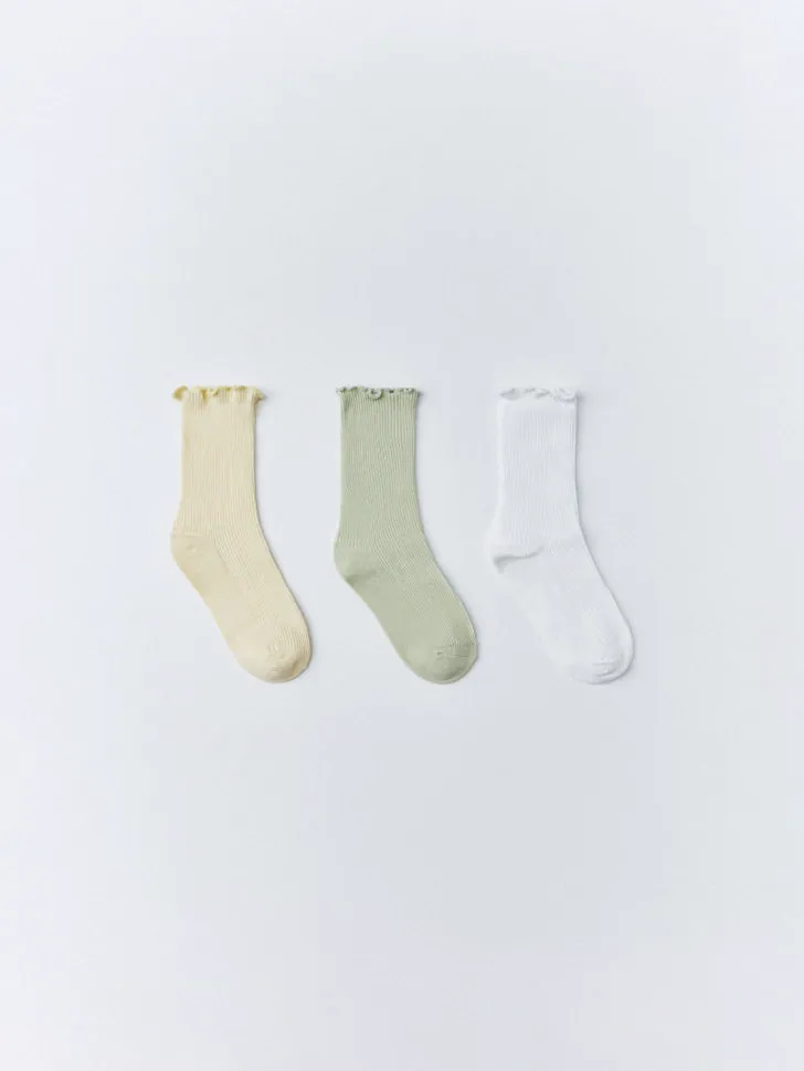 Набор из 3 пар носков для девочек, разноцветный, арт. 6430