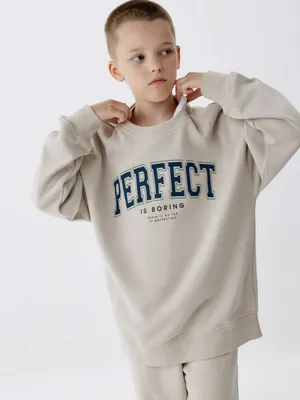 Детский свитшот с принтом, бежевый, арт. 6438