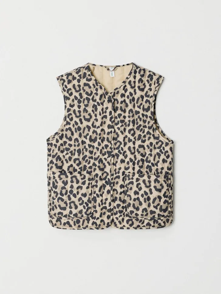 Леопардовый стеганый жилет для девочек, разноцветный, арт. 6440