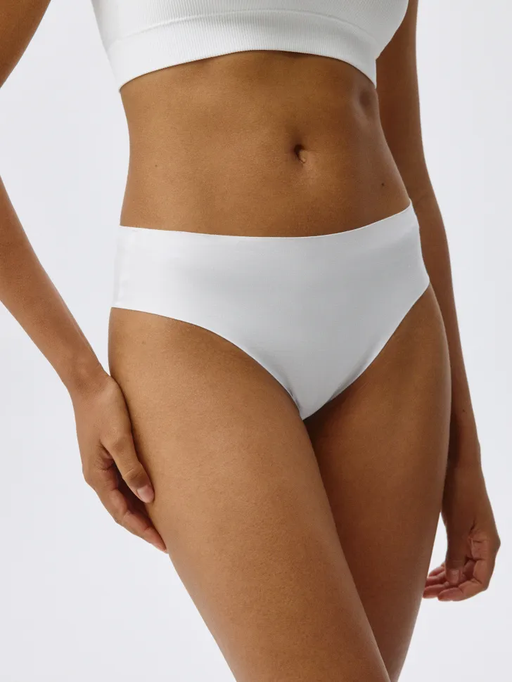 Базовые бесшовные трусы-слипы, белый, арт. 6451