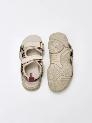 Сандалии на липучках для девочек, бежевый, арт. 6453