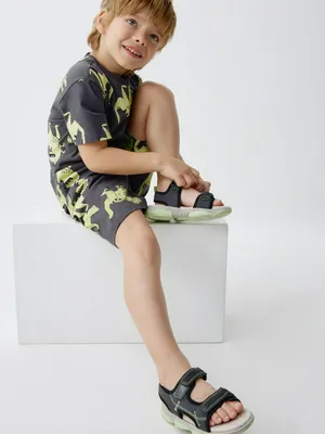 Сандалии на липучках для мальчиков, серый, арт. 6454