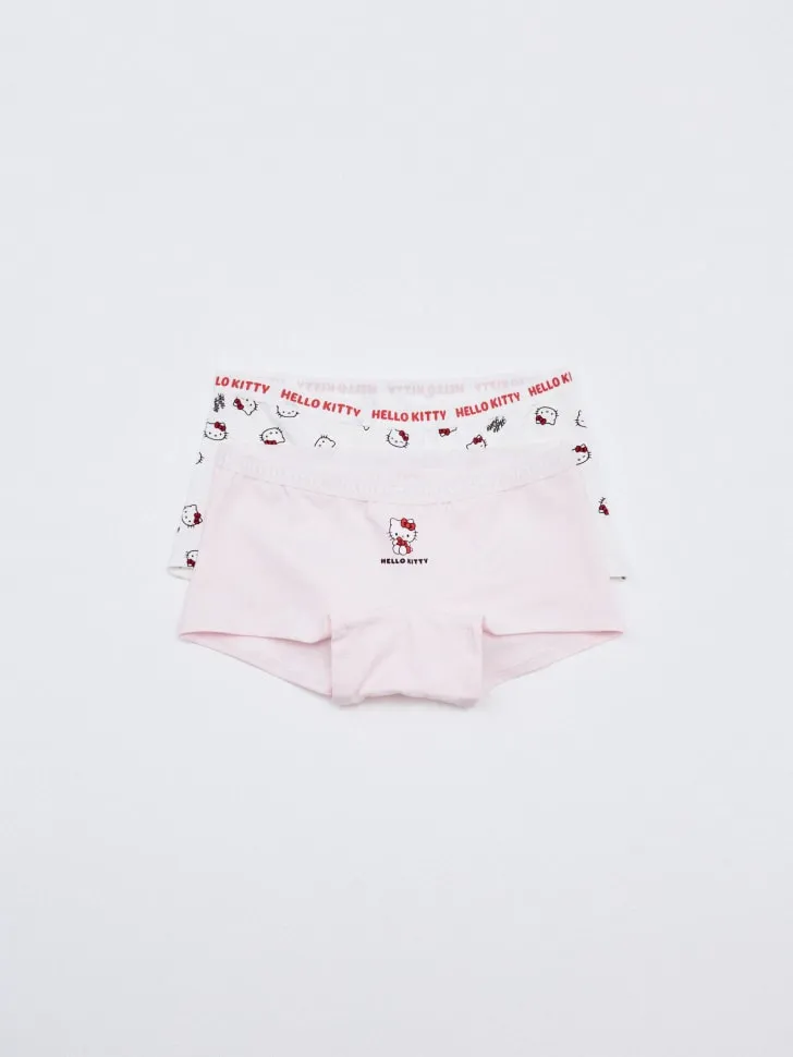 Набор из 2 трусов-шортиков с принтом Hello Kitty для девочек, разноцветный, арт. 6460