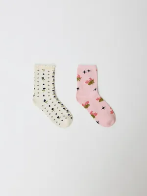 Набор из 2 пар носков для девочек, разноцветный, арт. 6462