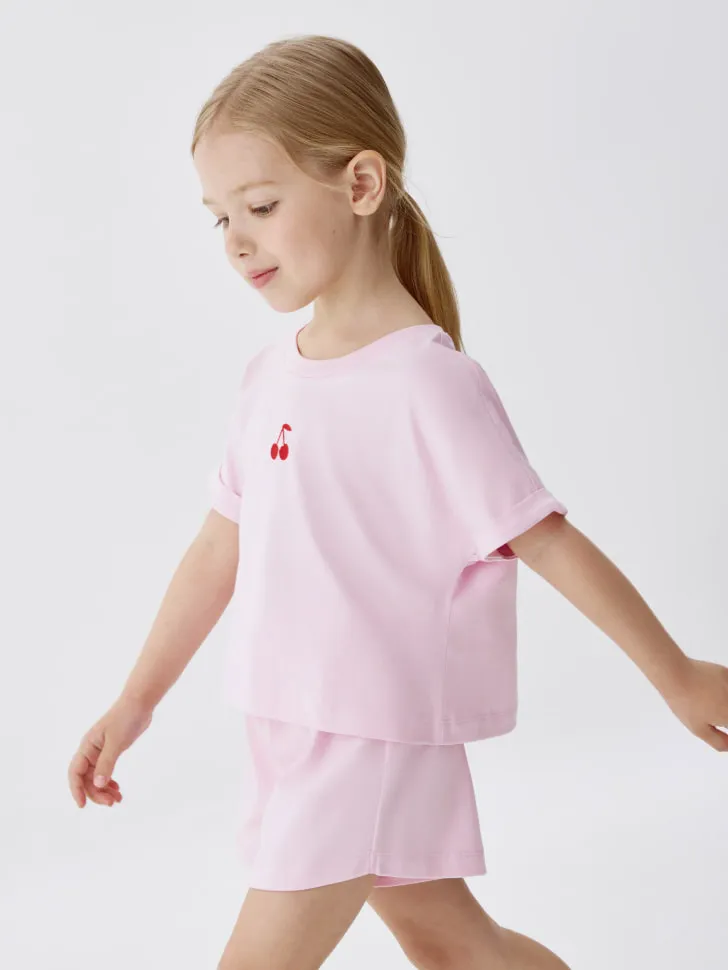 Пижама с принтом для девочек, розовый, арт. 6463