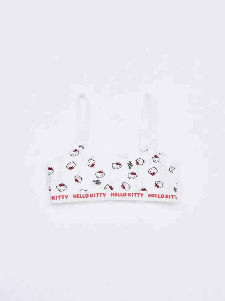 Топ с принтом Hello Kitty для девочек, белый, арт. 6464