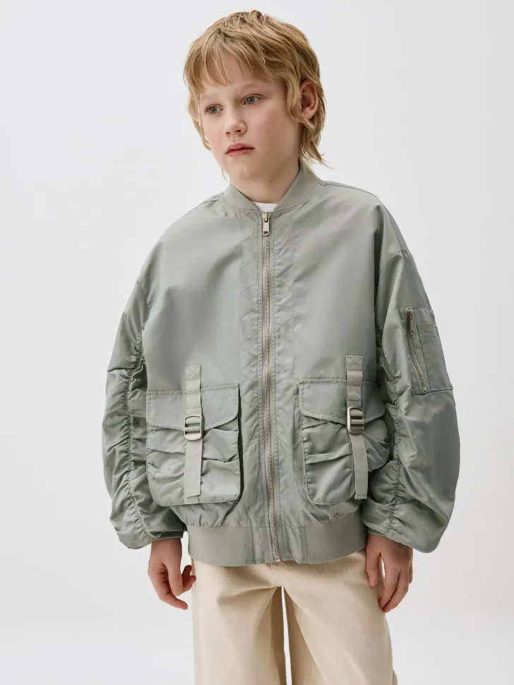 Бомбер оверсайз для мальчиков, зеленый, арт. 6480