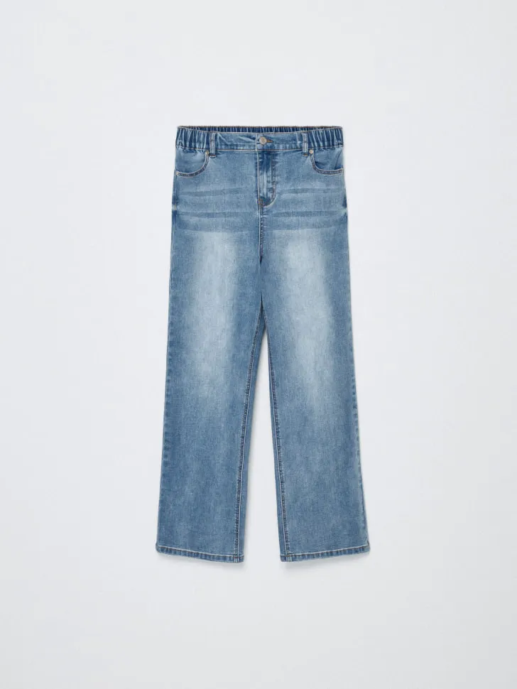 Джинсы WIDE LEG с увеличенной полнотой для девочек, синий, арт. 6484