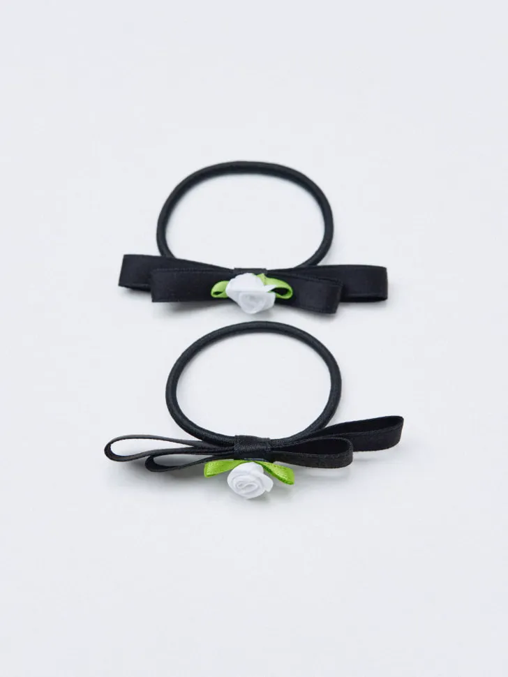 Набор из 4 резинок для волос для девочек, черный, арт. 6508