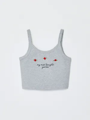 Укороченный топ с аппликацией для девочек, арт. 6512