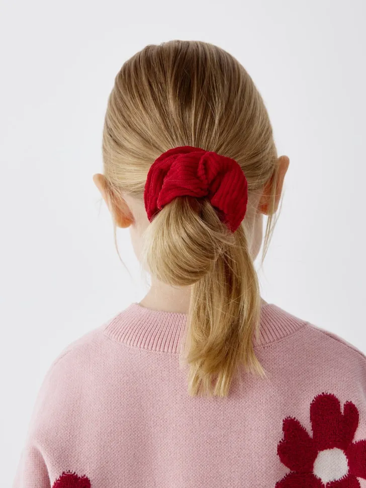 Вельветовая резинка для волос для девочек, красный, арт. 6516