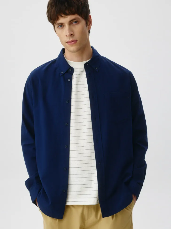 Базовая рубашка свободного кроя, синий, арт. 6593