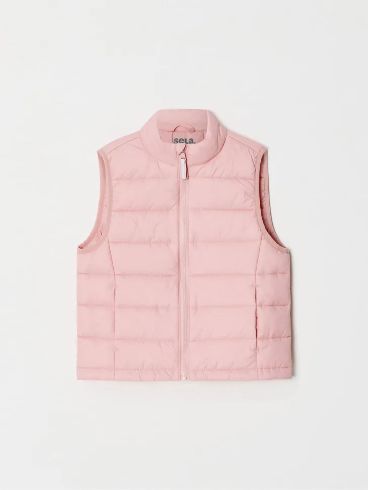 Базовый стеганый жилет для девочек, розовый, арт. 6644