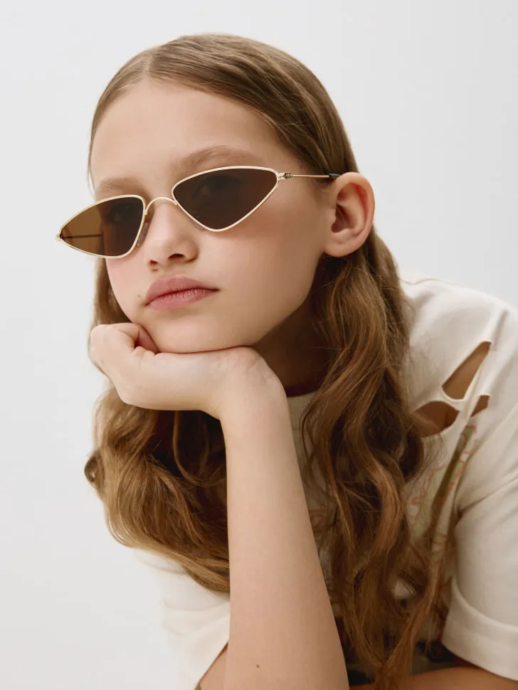 Детские овальные солнцезащитные очки, коричневый, арт. 6648