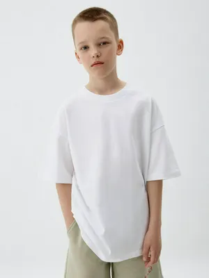 Футболка оверсайз для мальчиков, белый, арт. 6677