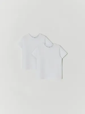 Набор из 2 детских базовых футболок, белый, арт. 6686