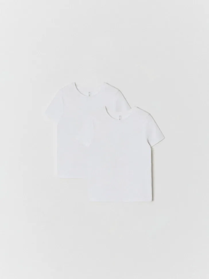 Набор из 2 детских базовых футболок, белый, арт. 6687
