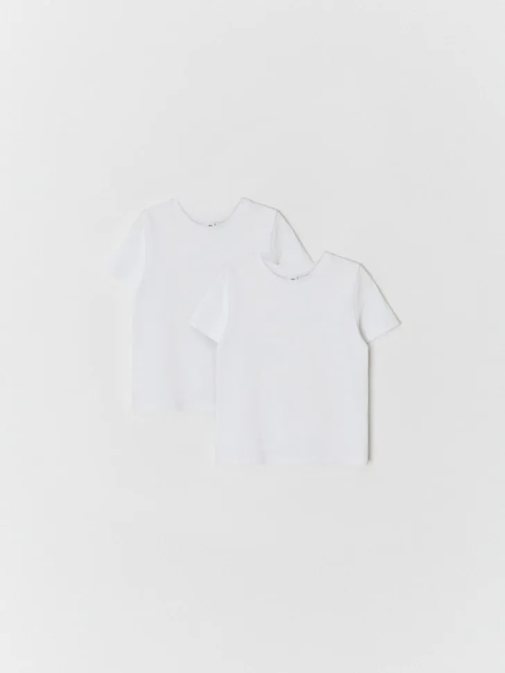 Набор из 2 детских базовых футболок, белый, арт. 6688