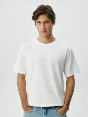 Базовая футболка прямого кроя, белый, арт. 6700