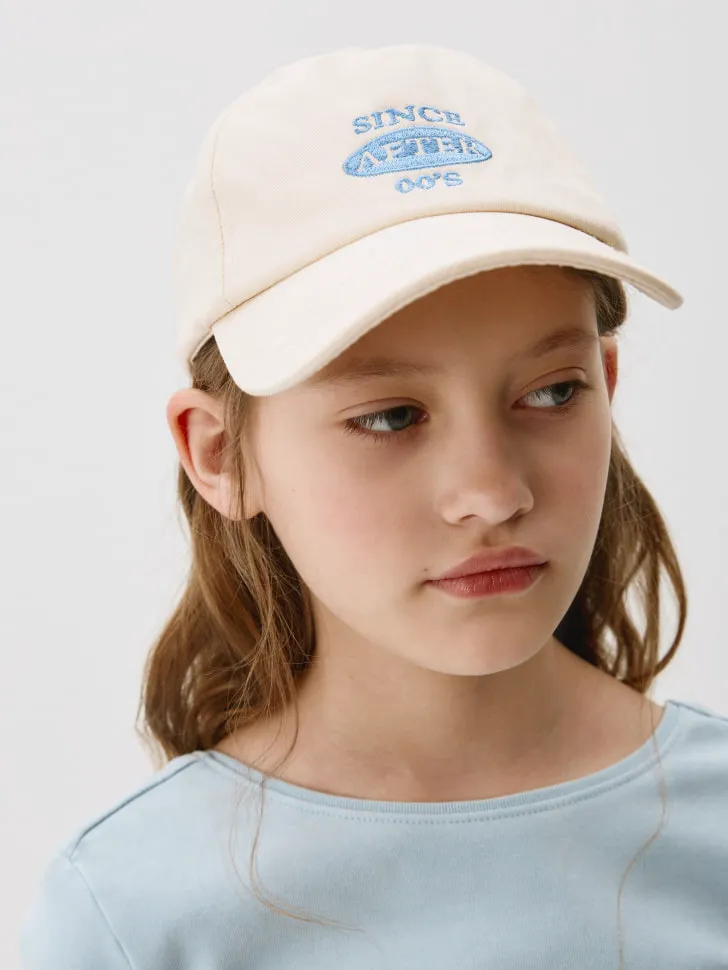 Хлопковая бейсболка с вышивкой детская, бежевый, арт. 6716