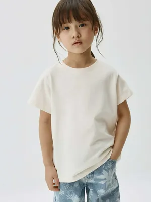 Базовая футболка детская, бежевый, арт. 6729