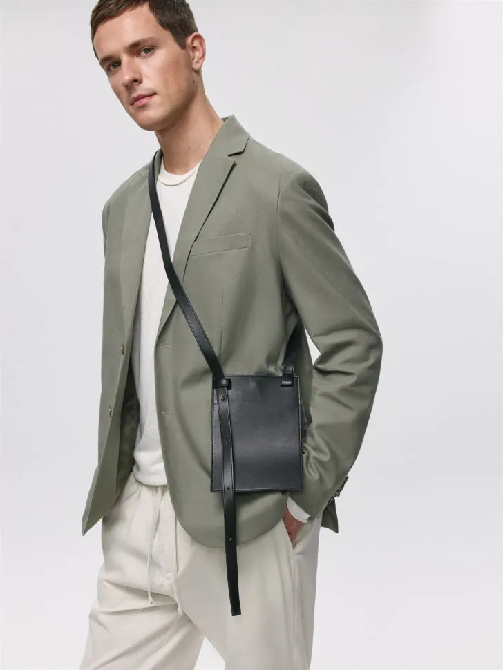 Сумка кросс-боди из экокожи, черный, арт. 6730