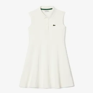 Детское платье-поло Lacoste Pleated, белый, арт. 10018