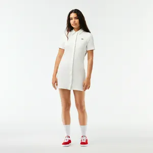 Женское платье-поло Lacoste из органического хлопка, белый, арт. EF6922