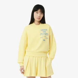Женская толстовка Lacoste Loose Fit с плиссированным принтом, желтый, арт. SF9620