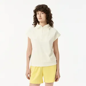 Женская толстовка Lacoste с высоким воротом на молнии без рукавов, белый, арт. SF0515