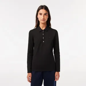 Женское поло Lacoste Slim Fit из эластичного хлопка, черный, арт. PF5464