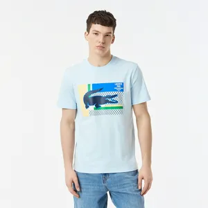 Мужская хлопковая футболка Lacoste, голубой, арт. TH0527