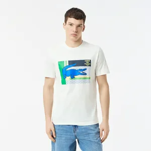 Мужская хлопковая футболка Lacoste, белый, арт. TH0527