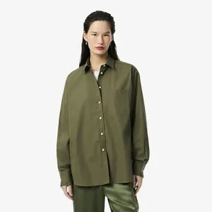 Женская рубашка Lacoste из хлопка, хаки, арт. CF0215