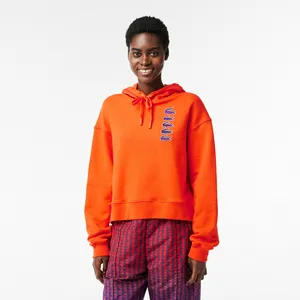 Женская толстовка Lacoste Loose Fit с капюшоном, оранжевый, арт. SF1650