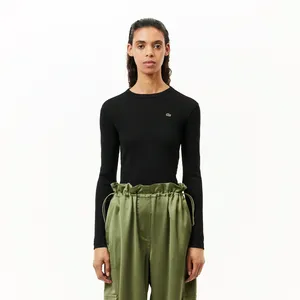 Женская футболка Lacoste Slim Fit с длинными рукавами, черный, арт. TF1692