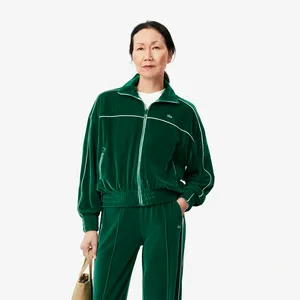 Женская велюровая толстовка Lacoste OVERSIZED Fit на молнии, зеленый, арт. SF2658