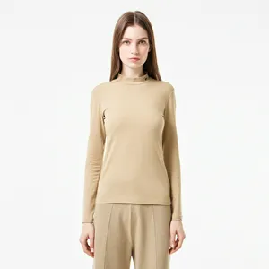 Женский лонгслив Lacoste Slim Fit, бежевый, арт. TF2675