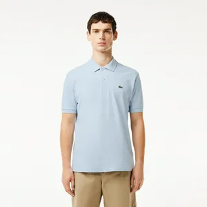 Мужское поло L.12.12 из меланжевой ткани, голубой, арт. L1264