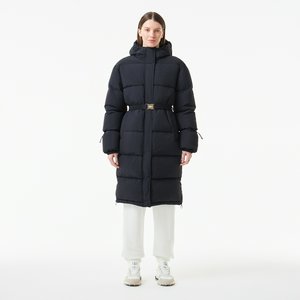 Женский длинный пуховик Lacoste с поясом