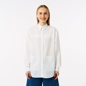 Женская блузка Lacoste Relaxed Fit, белый, арт. cf0405