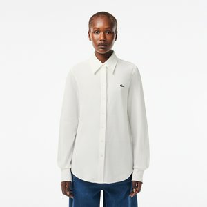 Женская хлопковая рубашка Lacoste, белый, арт. cf9459