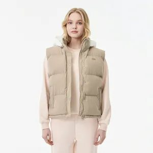 Женский жилет Lacoste с капюшоном, бежевый, арт. bf2413