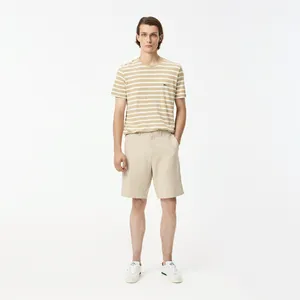 Мужские шорты Lacoste из хлопка и льна, бежевый, арт. FH0529