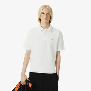 Мужская рубашка-поло Lacoste Loose Fit из плотного хлопка, белый, арт. PH7757